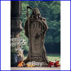 Cemetery Tombstone Grim Reaper Ghoulish Grave Marker Halloween Prop
