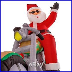 Christmas Masters 6ft Inflatable Santa Claus Riding a Motorcycle Yard Decoration