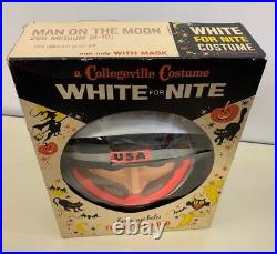 Collegeville Man On The Moon Costume Mask Astronaut Spaceman Mint in Box 286 Med