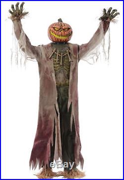 Corn Stalker Animated Halloween Prop LifeSize 7FT Haunted House Talking Pumpkin