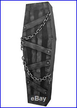 Creepy Animated Coffin Wrapped In Chains Halloween Decoration Shaking Prop