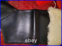 Deluxe Complete Thick Furry Santa Suit Outfit Costume / Bag / Beard Wig XL
