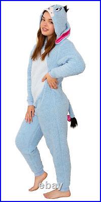 Disney Winnie The Pooh Adult Eeyore Sherpa Cosplay Costume Union Suit Pajama LG