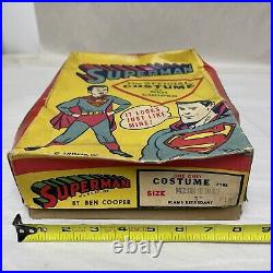 Early Vtg Superman Official Costume By Ben Cooper Medium (8-10) Size Halloween