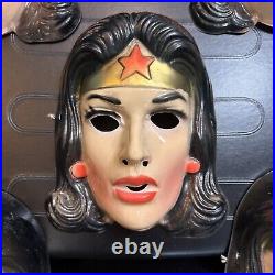 FIVE Vintage 70's Ben Cooper WONDER WOMAN Masks Halloween Costume NEW OLD STOCK