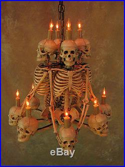 Four Skeleton Chandelier, Halloween Prop, Human Skeletons Skulls, NEW