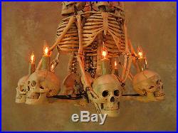 Four Skeleton Chandelier, Halloween Prop, Human Skeletons Skulls, NEW