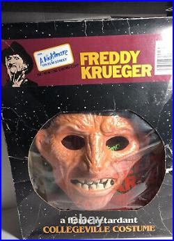 Freddy Nightmare Elm Street 1987 VTG Halloween Costume Mask Collegeville Cooper