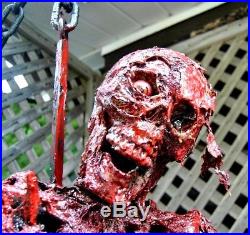 GORY SKELETON ON MEAT HOOK OOAK Halloween props by Madmat