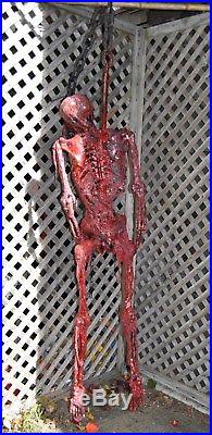 GORY SKELETON ON MEAT HOOK OOAK Halloween props by Madmat