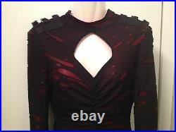 GOTH VAMPIRE RED BLACK SHRINE SHREDDED BUCKLE DRESS COSTUME S/M/4/6 RARE Vintage