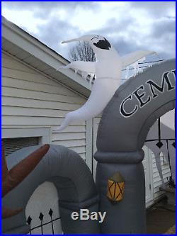 Gemmy Airblown Inflatable 10' Halloween Cemetery Animated Lightshow Rare VIDEO