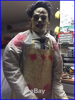 Gemmy Lifesize 6ft Leatherface Halloween Prop Texas Chainsaw Massacre