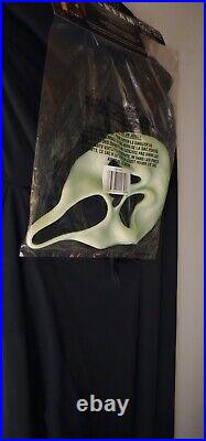 Ghost Face Mask Costume Glows Easter Unlimited Fun World VTG NOS 1997 SCREAM