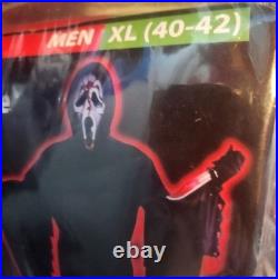 Ghost Face, Scream, Rare Unworn Halloween Costume with Mask & Gloves 2010 Sz XL
