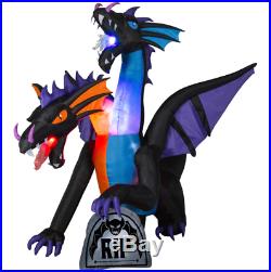 Giant Projection Airblown 2 Head Animated Dragon Halloween Inflatable Yard Decor