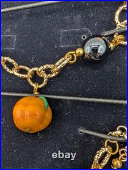 Gorgeous Stauer Murano Glass Pumpkins Necklace & Bracelet Halloween Italy Beads