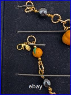 Gorgeous Stauer Murano Glass Pumpkins Necklace & Bracelet Halloween Italy Beads