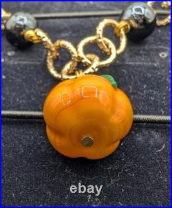 Gorgeous Stauer Murano Glass Pumpkins Necklace & Bracelet Halloween Italy Beads Gorgeous Stauer Murano Glass Pumpkins Necklace & Bracelet Halloween Italy Beads