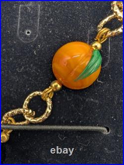 Gorgeous Stauer Murano Glass Pumpkins Necklace & Bracelet Halloween Italy Beads
