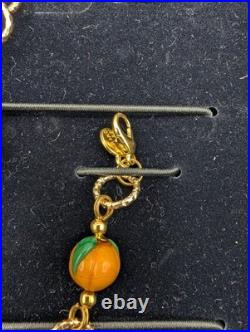 Gorgeous Stauer Murano Glass Pumpkins Necklace & Bracelet Halloween Italy Beads