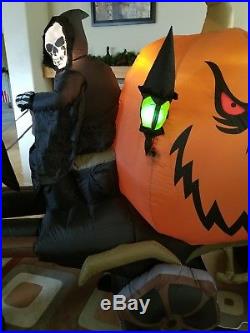 Grandin road 15 foot inflatable grim Reaper with pumpkin carriage