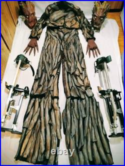 Groot Custum Halloween Costume Over 7 feet tall with Stilts W Rocket Costume