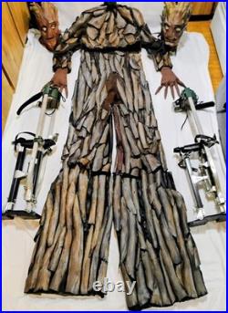 Groot Custum Halloween Costume Over 7 feet tall with Stilts W Rocket Costume