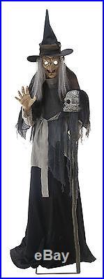 HALLOWEEN Animatronic ANIMATED LUNGING HAGGARD WITCH PROP DECOR-JUMPS CEMETARY