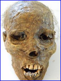 HALLOWEEN HORROR MOVIE PROP Realistic Resin Human Corpse Head Mummified Mark