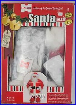 Halco Complete Santa Suit 10 piece with Wig and Beard XL Jacket and Pants 50-56