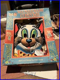 Halco Masquerade Vtg BoxedCostume Ventilated Mask Small Cat And Fiddle #1808 Tot