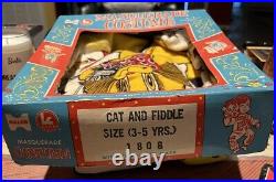 Halco Masquerade Vtg BoxedCostume Ventilated Mask Small Cat And Fiddle #1808 Tot