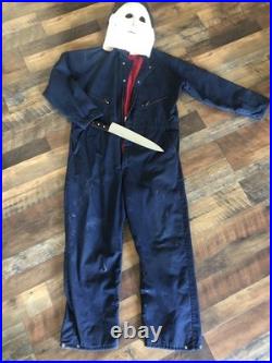 Halloween 2018 Michael Myers Mask +Lrg Real Work Quilted Coverall's +knife