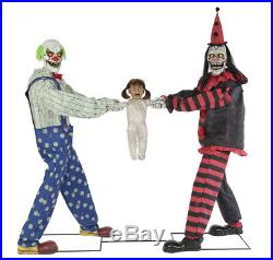 Halloween 6 Ft Life Size Animated Tug Of War Clown Prop New Decoration 2019