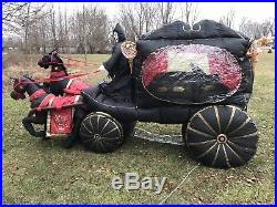Halloween Airblown Inflatable Carriage Hearse With Reaper Gemmy Blow Up