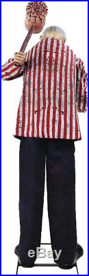 Halloween Animated 6 Ft CANDY CREEP CLOWN Haunted Prop Life Size Circus Outdoor