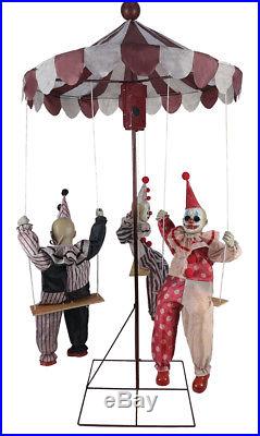 Halloween Animated CREEPY CLOWN DOLLS GO-ROUND Prop Haunted House Pre-Order NEW