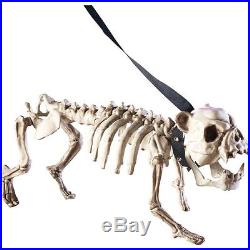 Halloween Animated Dog Skeleton with LED Eyes Light and Barking Sound Creepy Pet