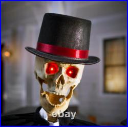 Halloween Animated Skeleton Carriage LED Lights Decor Skull Decoration Party