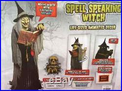 Halloween Animatronic SPELL-SPEAKING WITCH 5'8 Tall Prop Seasonal Visions