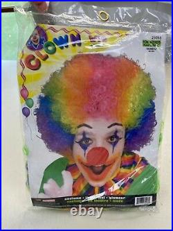 Halloween Costume Clown Rainbow Wig Adult Unisex Men Women Curly Afro New