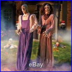 Halloween Graveyard Props Set of 2 Lifesize Animated Zombies Scary Dead Couple