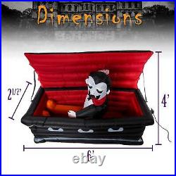 Halloween Haunters 6 Foot Inflatable Vampire Dracula Coffin Yard Prop Decoration