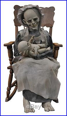 Halloween Life Size Animated Lullaby Baby Ghoul Horror Prop Decoration