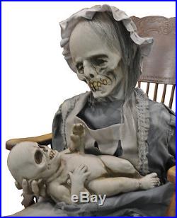 Halloween Life Size Animated Lullaby Baby Ghoul Horror Prop Decoration