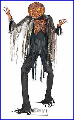 Halloween Life Size Animated Scorched Scarecrow Pumpkin Prop Decor