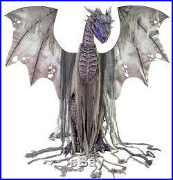Halloween Life Size Animated Winter Dragon Prop Decoration Haunted House 7 Ft