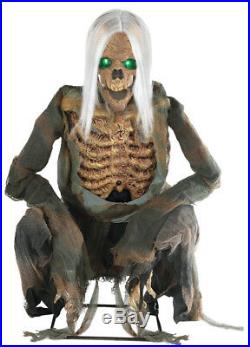 Halloween Lifesize Animated Crouching Bones Skull Prop Decoration Haunted House