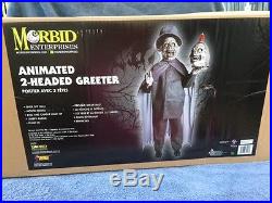 Halloween Lifesize Animated NIGHT TIME 2-HEADED GREETER Prop Haunted House NEW